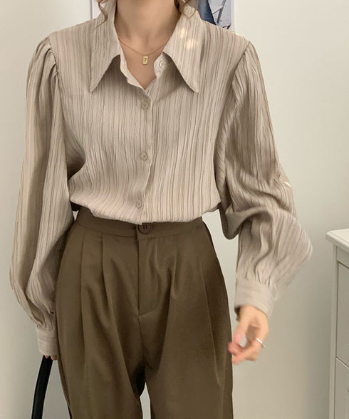 シワ加工ルーズフレンチシャツ